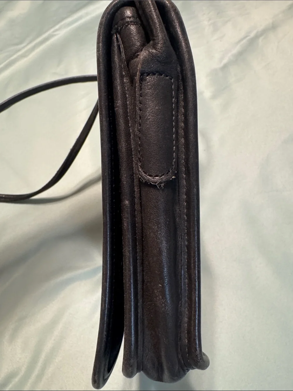 Coach Black Leather Crossbody with Gold Turnlock